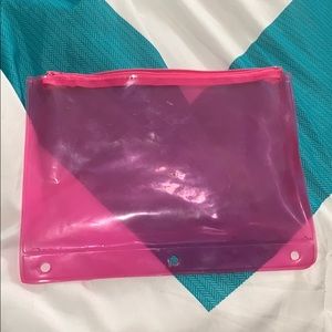Clear pink pencil pouch